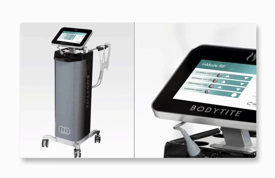 Plataforma InMode BodyTite e seus aplicadores para procedimentos no corpo e rosto